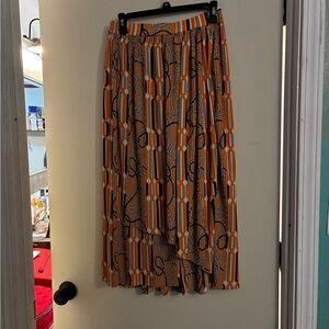 Du Jour Asymmetrical Skirt in Orange and Black